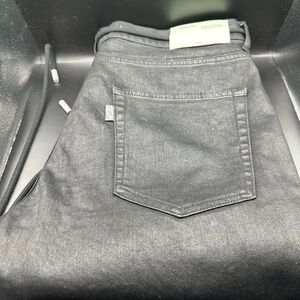 RARE SAMPLE Off-White Distressed Shoe String Moto Denim